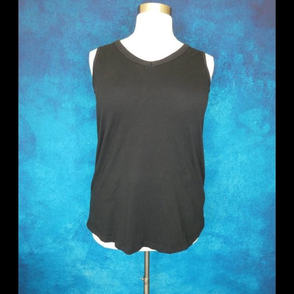 Roaman's Black Tank Top Size L 18/20 - Picture 1 of 8